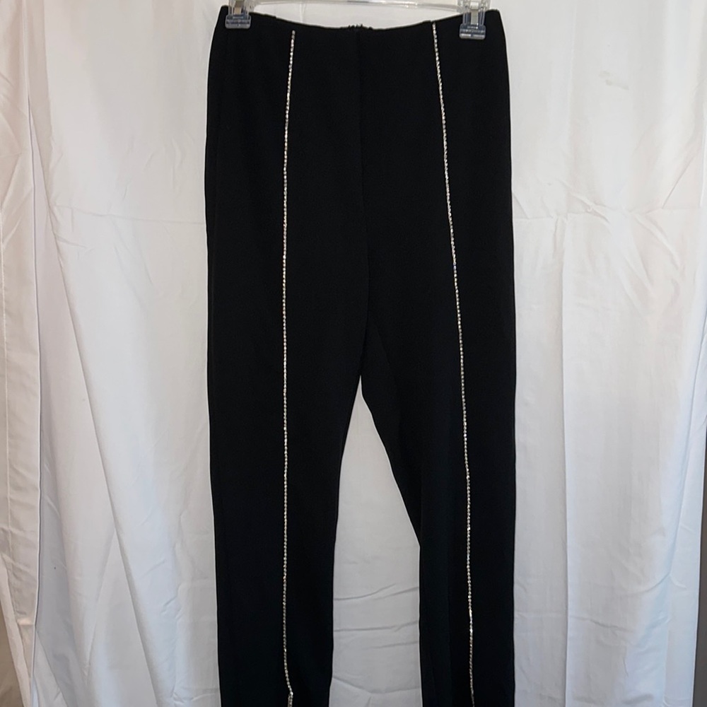 FAME AND REBEL boutique: Brand: DO+BE. Black Rhinestone Split Hem Trouser Pants.